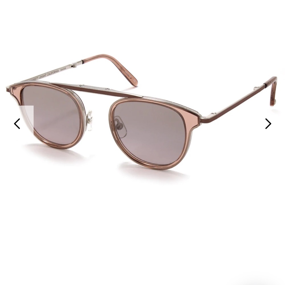 NWT Rare Garrett Leight Van Buren Combo Desert Rose Silver Sunglasses